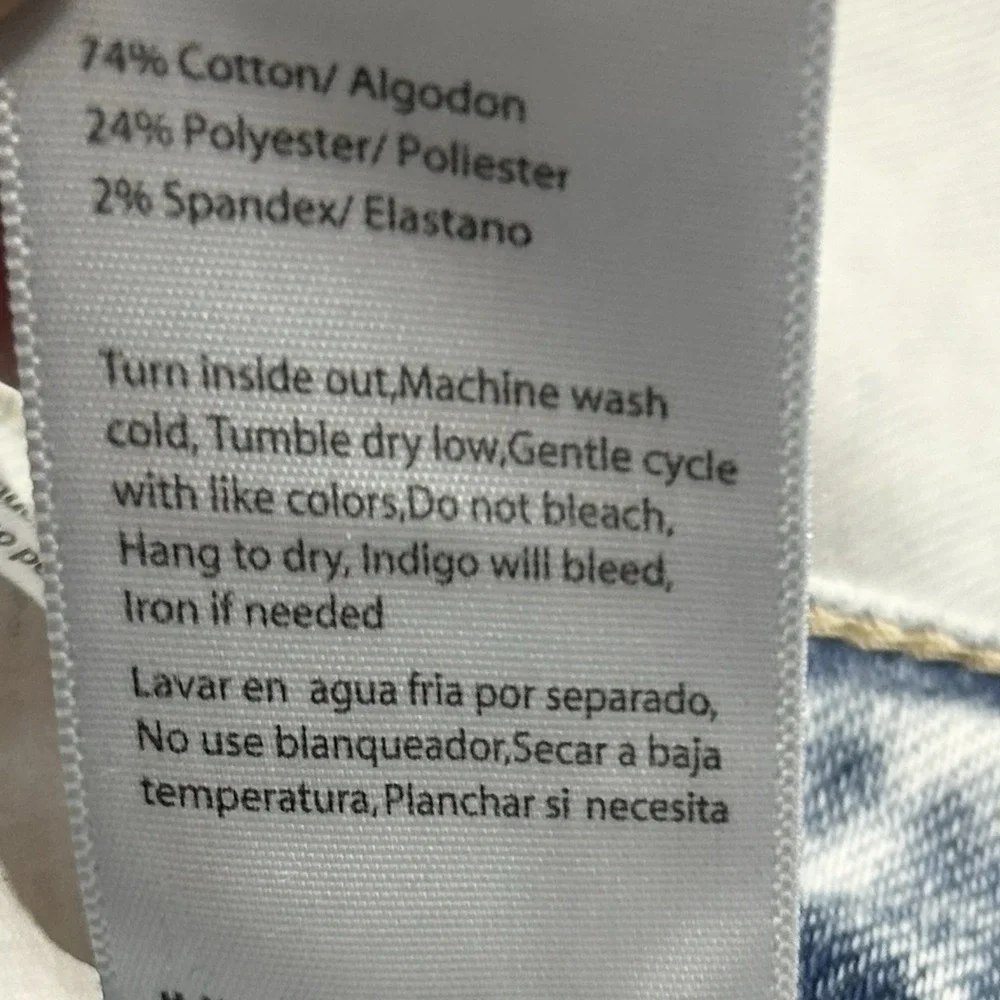 RISEN Jeans Midi Cargo Skirt Sz L Front Slit Stretch Light Wash Denim RDS6186 - Picture 12 of 12